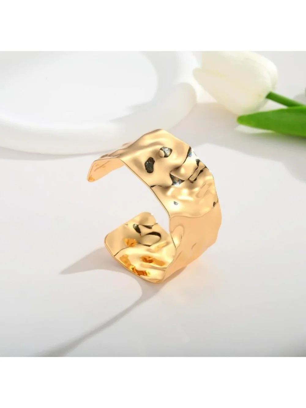 Stylish Wide Chunky Cuff Bangle Bracelet for Women - Gold & Silver Options